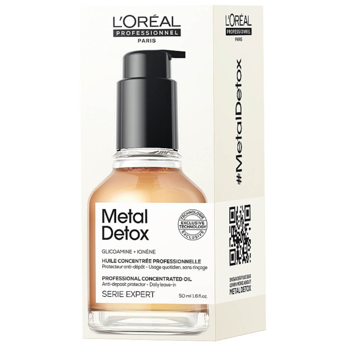 Профессиональное Масло для Уменьшения Ломкости Всех Типов Волос и Нежелательного Изменения Цвета L'oreal Professionnel Serie Expert Metal Detox Oil