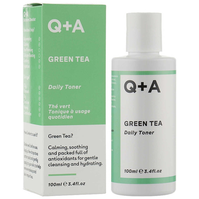 Успокаивающий Тонер для Лица с Зеленым Чаем Q+A Green Tea Daily Toner
