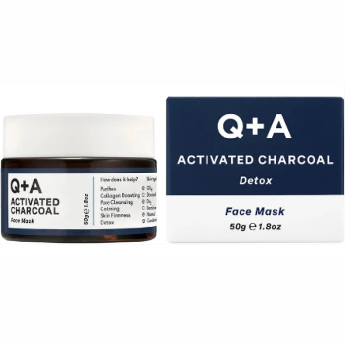 Маска для Лица «Детокс» с Активированным Углем Q+A Activated Charcoal Face Mask