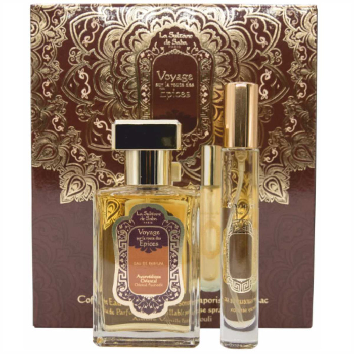 Набор Парфюмированная Вода Аюрведическая + Распылитель La Sultane de Saba Voyage Epices Perfume Gift Set Oriental Ayurvedic Coffret EDP 50 ml + 10 ml Vapo